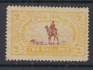 Australia 1896 2/ - Yellow/brn Calgoorlie Cycle Express Co Cinderella/local - Mng