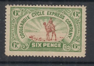 Australia 1896 6d Green/brn Calgoorlie Cycle Express Co - Cinderella/local - Mng