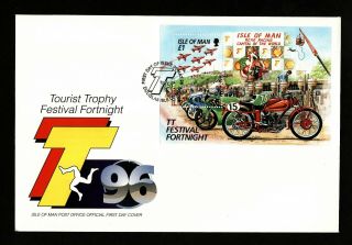 1996 Isle Of Man,  Tt Motorcycle Races M/s,  First Day Cover