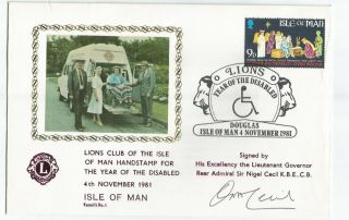Isle Of Man 1981 Lions Club Ramsilk No.  1 Special Handstamp Signed Cover