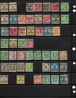 A TWO SIDED VARIO PAGE LOADED WITH 99 CALIFORNIA LOCAL AND BUREAU PRECANCELS 2