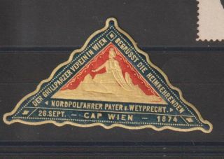 German Poster Stamp Arctic Triangle Cap Wien