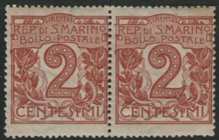 San Marino Mlh Scott 41 Pair (2 Stamps) - 16