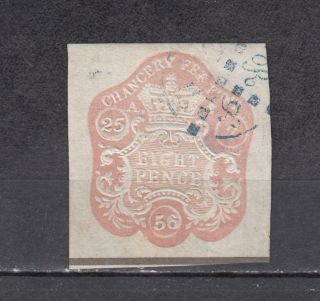 1856 Chancery Fee Fund Embossed Cut - Out Eight Pence Dated On Emboss 25 - 7 - 1855