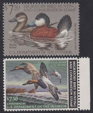 Tdstamps: Us Federal Duck Stamps Scott Rw48 Rw49 (2) Nh Og