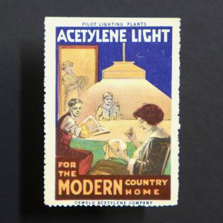 Poster Stamp Usa 1914 Oxweld Acetylene Light Advertising Label • Cinderella