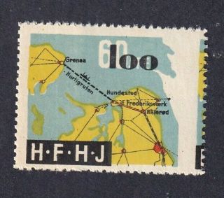 Denmark Local Railway Parcel Stamp Hfhj Hundested Grenaa Ferry Route Vf/mnh