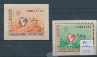 Gx02546 Albania 1962 Perf/imperf Football Cup Sheets Mnh Cv 60 Eur