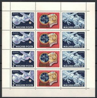 Hungary 1969.  Sojuz 9 Space Complete Sheet With 4 Sets Mnh