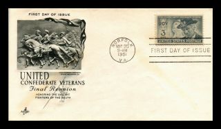 Dr Jim Stamps Us Scott 998 United Confederate Veterans Fdc Cover Art Craft