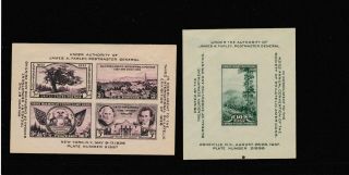 1950=usa 2 Early Hinged Imperf.  Souvenir Sheets Scott 778,  797