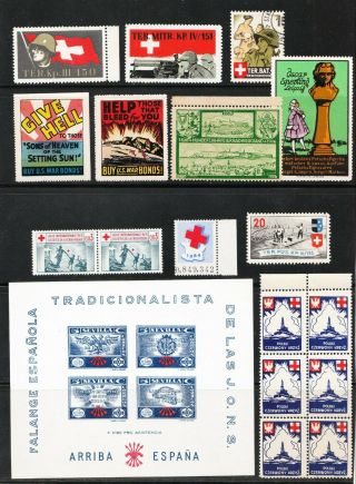 Poster Stamps Cinderella Labels Vignettes etc - Appx 170 Pieces 4