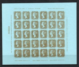 Gerald King Lundy Isle Full Sheet 1d Browns (imperf) With Letters Rear Lot 296