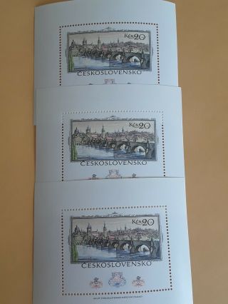 Stamps Czechoslovakia 1978,  3x Sheets Charles 