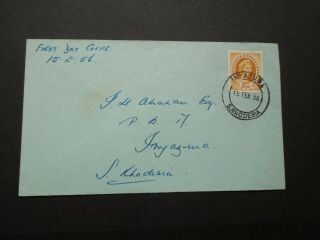1956 Fdc First Day Cover Rhodesia & Nyasaland 2 1/2d Stamp