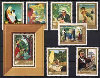 Two In One - Hungary 1967.  Paintings Iii.  Set,  Sheet Garniture Mnh