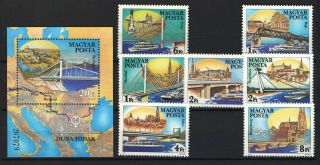 Hungary 1985.  Dunau Ships Set With Sheet Mnh Mi.  : 3733 - 3739,  Bl.  176.  / 10 Eur