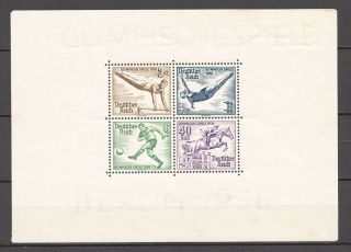 1936 Germany Reich Olympic Games Block Sheet №5 (cv $60)