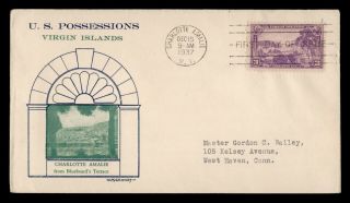 Dr Who 1937 Virgin Islands Us Possessions Charlotte Amalie Fdc C103184
