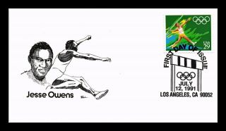 Dr Jim Stamps Us Jesse Owens Olympic Javelin First Day Cover Los Angeles