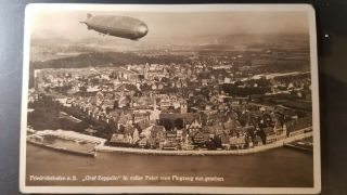 Germany Zeppelin postcard 1935 Hindenburg 15 Pf stamp 2