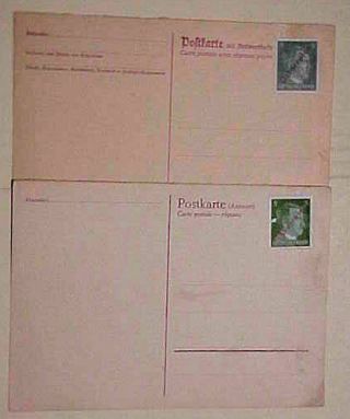 German Austria 1945 Postal Cards General Purpose 2 Diff.