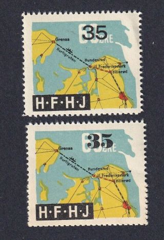 Denmark Local Railway Parcel Stamps Hfhj Ferry Route Grenaa Hundested