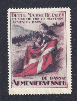 Denmark Rare Poster Stamp The Danish Armenian Friends Armenia Relief Aid Charity