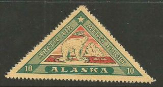Us Alaska 1920s " Arctic Air " Triangle Poster Label Ygo