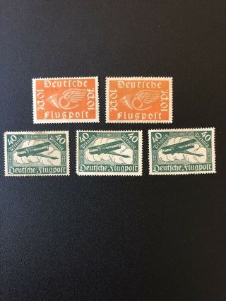Deutsche Reich Flugpost 1919 Germany Stamps Airmail 10 40 111 112 C1 C2