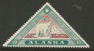 Us Alaska 1920s " Arctic Air " Triangle Poster Label Wgo
