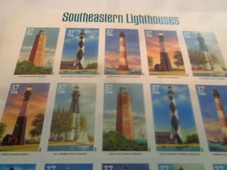 SOUTHEASTERN LIGHTHOUSES,  20 37 CENT STAMPS,  5 DIFFERENT LIGHTHOUSE 1 SHEET 2