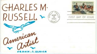 Frank Ulrich Handpainted Fdc 1243 Unlisted Charles Russell Great Falls Montana