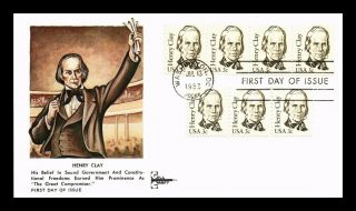 Us Cover Henry Clay Great Americans Series Fdc Gill Craft Cachet