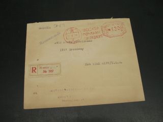Russia 1939 Registered Meter Cover To Usa Folds 5683