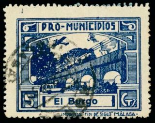 J033 Spain Civil War.  Local Stamp Railway Malaga El Burgo.