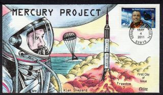 2011 Mercury Project 50th - Collins Friendhsip 7 Mission Hand Painted Fdc Pa694