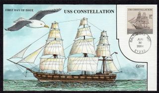 2004 Uss Constellation 150th - Collins Hand Painted Fdc Pa674