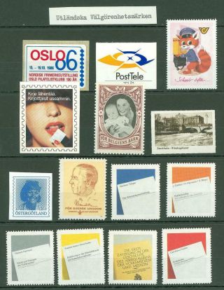 Poster E24 Stamps Advertising Labels Scandinavia (14pcs)