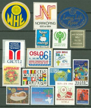 Poster E23 Stamps Advertising Labels Scandinavia (17pcs)