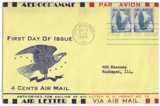 1954 Fdc,  C48,  4c Eagle,  Folded Letter