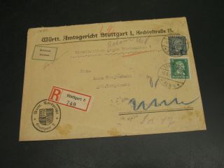 Germany 1927 Stuttgart 8 Registered Cover To Poland Returned 15511