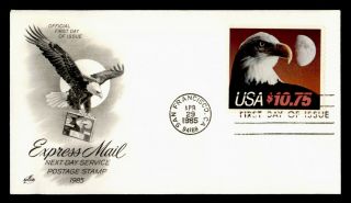 Dr Who 1985 Express Mail $10.  75 Bald Eagle Fdc C120514
