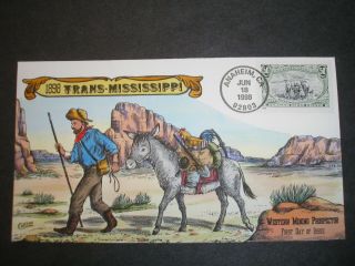 Us Fdc 3209g Trans - Miss - Western Mining W2807 Collins Handpainted Cachet