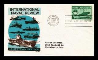 Us Cover International Naval Review Jamestown Festival Fdc Ken Boll Cachet Craft