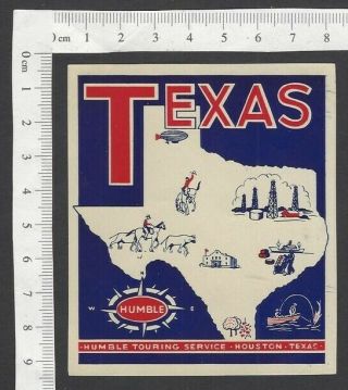 Texas Humble Touring Service Cinderella Souvenir Sheet Map Zeppelin Mnh