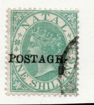 S.  Africa Natal 1869 Qv 1shilling Postage O/p Sg 56 Cat.  £85