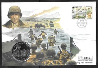 Isle Of Man - 1994 D - Day 50th Anniversary Coin Cover - Limited Edition