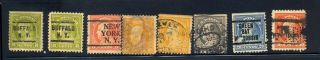 Usa Stamps,  Scott A148,  1912 - 19,  Some Perfins,  Some Precancels