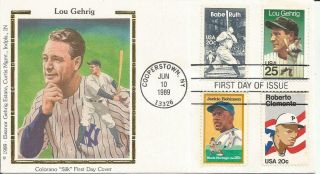 2417 Lou Gehrig Combo Fdc - Colorano Silk Cachet